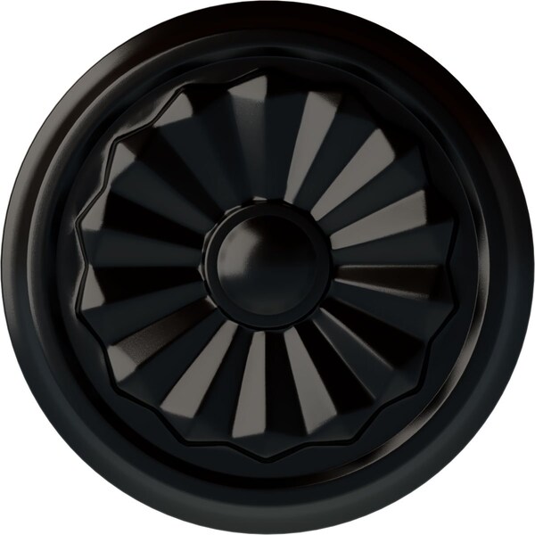 Ekena Millwork Olivia Ceiling Medallion (Fits Canopies up to 2 1/8"), Hand-Painted Jet Black, 7 7/8"OD x 1 1/8"P CM07OLBLF - main